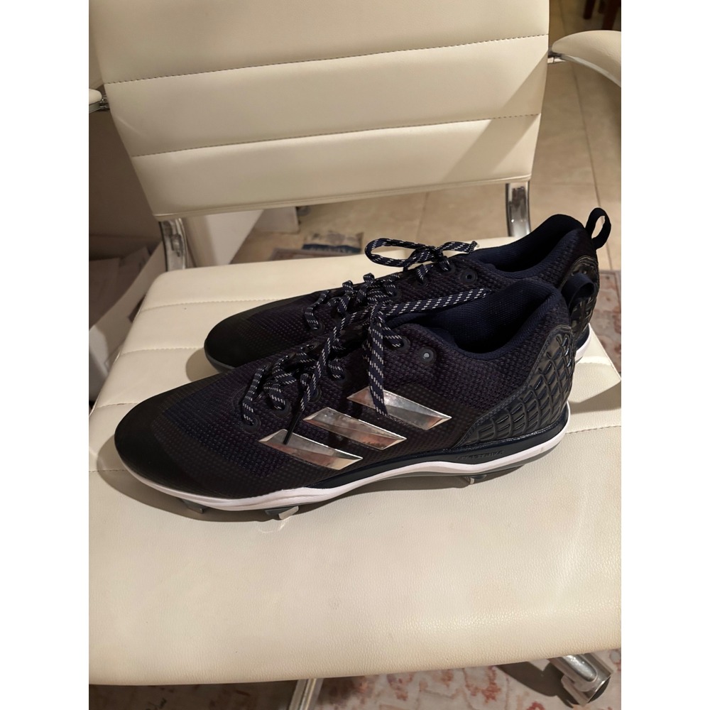Adidas Afterburner 4 Metal Baseball Cleats Navy Silver B39044 Mens 16